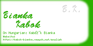bianka kabok business card
